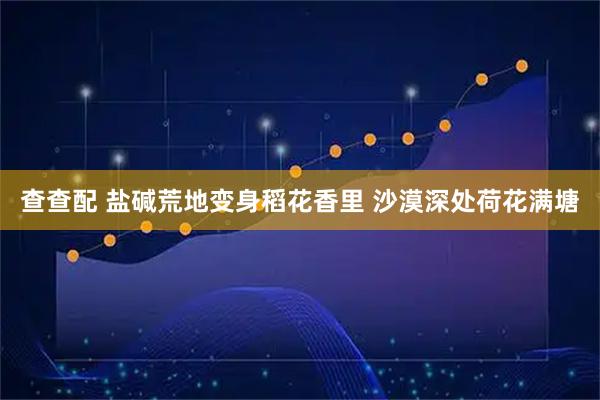 查查配 盐碱荒地变身稻花香里 沙漠深处荷花满塘